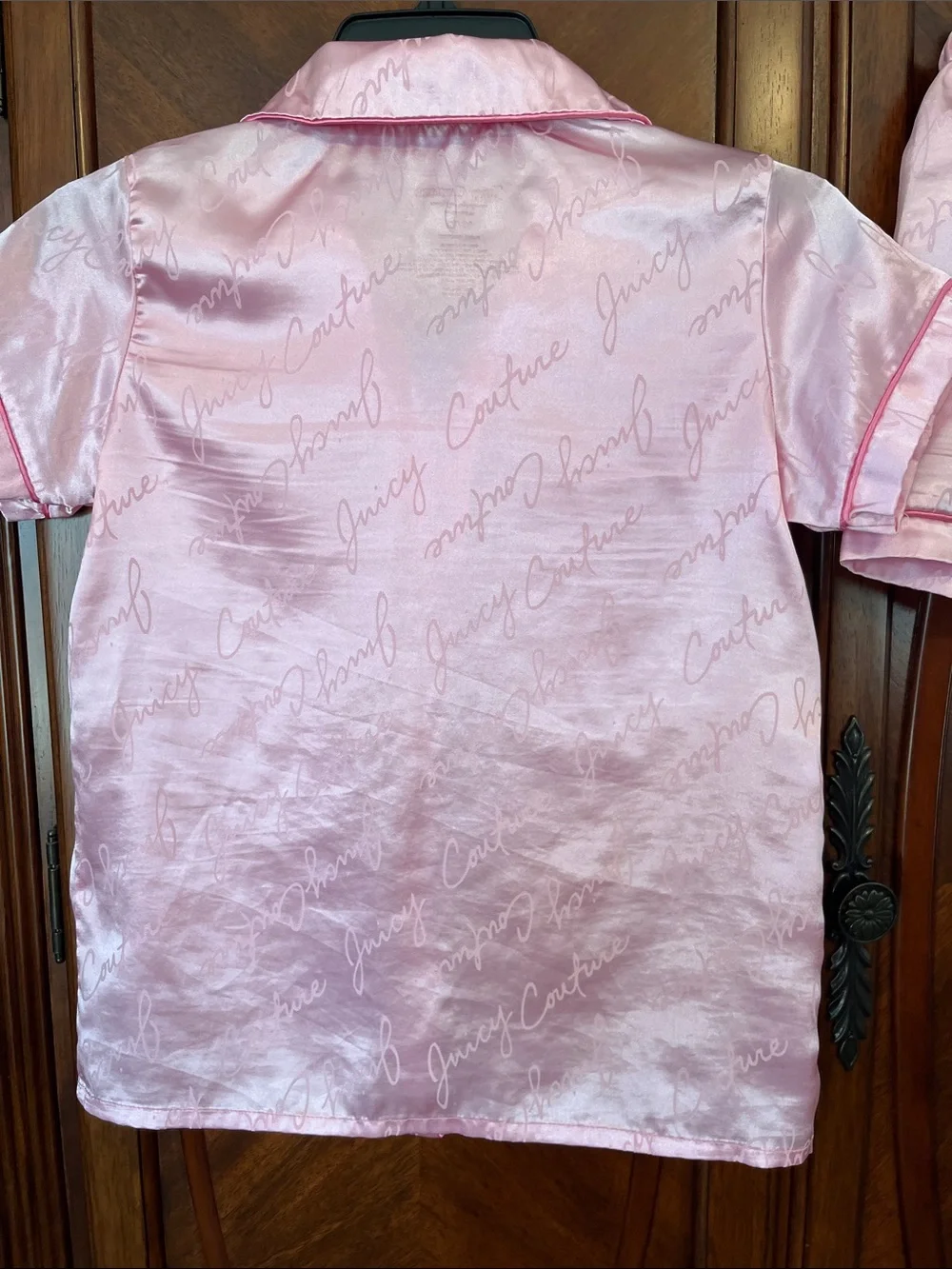 Juicy Couture Girl’s Light Pink Satin Short Pajama Set